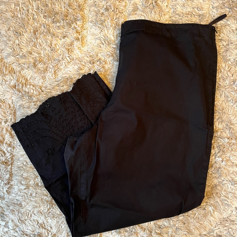 GAP Black Women's Pants with Eyelet Hem